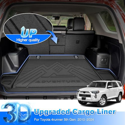 Cartist Cargo Liner Fits for Toyota 4runner 2010-2024 (No 3rd Seat or No Sliding Cargo Deck) Accessories All Weather Rear Trunk Liner for 4runner Cargo Mat Heavy Duty - size: 2)Toyota 4runner 2010-2024