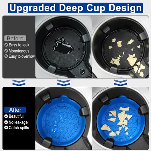 SINGARO Car Cup Holder Coaster, Silicone Cup Holder Insert, Universal Non-Slip Cup Holders, Car Accessories Interior for Women and Man 4 Pack Blue - color: Blue