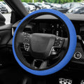 Elastic Stretch Steering Wheel Cover, Steering Wheel Protector, 15 Inch Anti-Slip Breathable Microfiber Ice Silk Protection, Easy Carry, Warm in Winter & Cool in Summer for Cars (Blue) - color: Blue