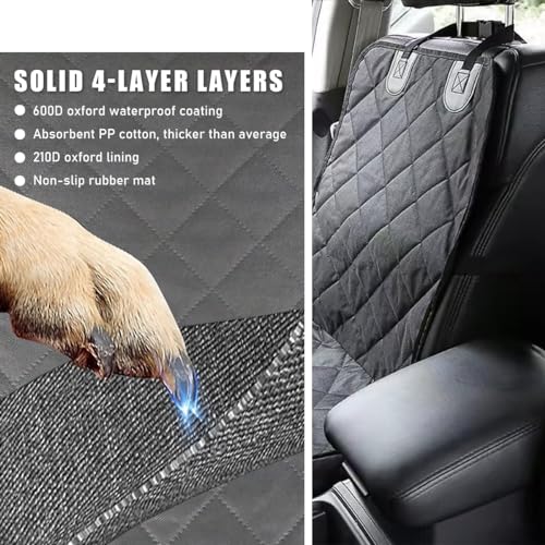 Car Front Seat Cover for Dogs, Scratch-Proof Car Seat Cover for Pets, Non-Slip No-Skirt Seat Cover for Most Vehicles, Universal Car Accessories
