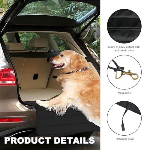 Large Rear Bumper Guard for Cars, 38x25 inches Foldable Trunk Mat Waterproof Bumper Protector, Universal SUV Cargo Liner for Preventing Scratches While Unloading/Loading