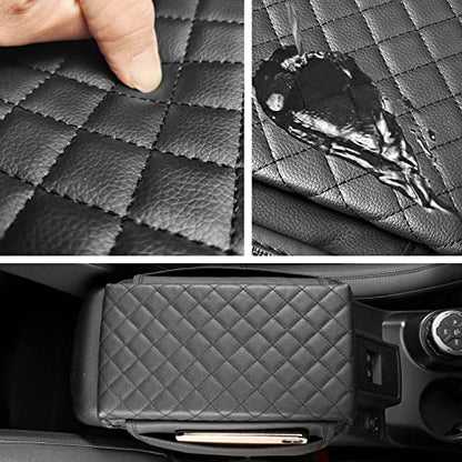 Center Console Armrest Cover for Ford Bronco Accessories 2021 2022 2023 2024 2025 2026 2/4-Door with Leather Side Pockets Interior Accessories Prevent Scratching
