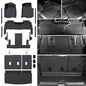 Floor Mats Set for 2021-2025 2026 Chevrolet Chevy Tahoe/GMC Yukon/Cadillac Escalade 7 Seat Bucket Seat Accessories, All Weather TPE Cargo Mat Liner Backrest Mat Door Sill Protectors - style: Floor Mats Set