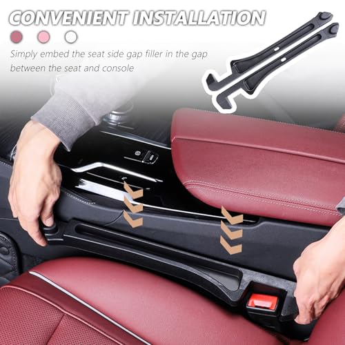2PCS Car Seat Gap Filler Organizer and Carry Hook,Upgraded Multifunction Gap Filler for Car with Filling Gaps and Storing for Phones Keys,Universal No Drop Seat Guard for Cars