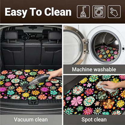 Automotive Floor Mats 5 Pcs, Universal Car Floor Mats,Floral Car Mats, Flower Car Accessory for SUVs/Sedan/Wagons, Durable Protective Mat, Trunk Liner for Families/Travel Enthusiasts - style: Bundle10