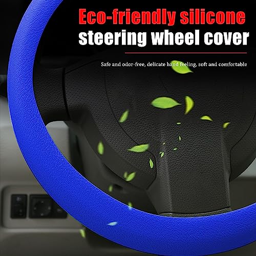 JDDRY Car Steering Wheel Cover,Silicone Steering Wheel Protector,Universal Fit Automotive Steering Wheel Cover, Steering Wheel Protective Cover(Royal Blue,1PC) - color: Royal Blue