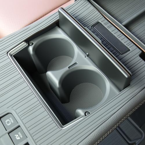 Center Console Cup Holder Insert for Toyota Sienna 2021-2026 Water Bottle Cupholder TPE Sienna Accessore Compatible with LE/XLE/XSE/Woodland Edition/Limited/Platinum(Gray) - size: Center Console Cup Holder Insert