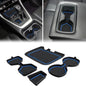Auovo 3D Cup Holder Insert Liners Compatible with Toyota RAV4 Accessories 2025 2024 2023 2022 2021 2020 2019 Car Custom Cup Holder Mats Pads 4-pc Set (Blue Trim) - color: Blue, size: 4PCS