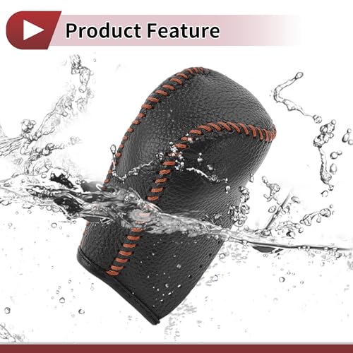 Anti-Slip Gear Shift Knob Cover Car Stick Shifting Handle Protector for Toyota Corolla Brown Faux Leather