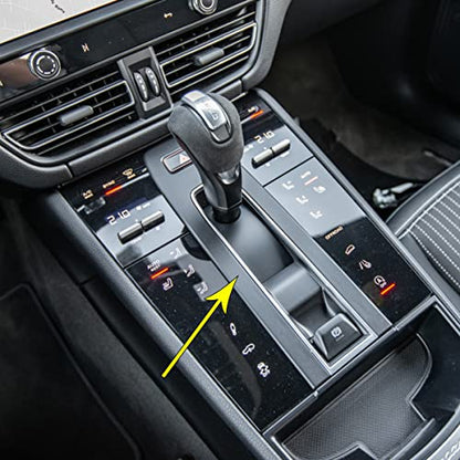 Fit for Porsche Macan 2022 to 2024 Car Warning Light Switch Handbrake Decorative Panel Cover Real Carbon Fiber Parking Gear Panel Protective Car Interior Accessories