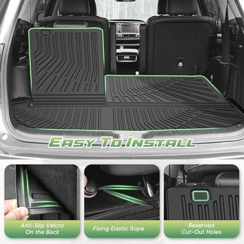 Cartist Floor Mats for Toyota Highlander 7 Seats (Not for Hybrid Models) 2014-2019, All Weather Cargo Liner for Highlander Accessories, Heavy Duty TPE Cargo Mats, Car Accessories - size: 1)Toyota Highlander 14-19 7 Seat Full Set
