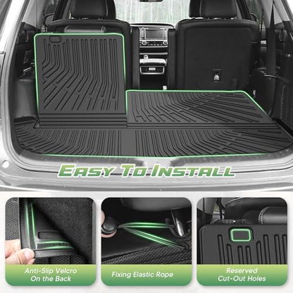 Cartist Floor Mats for Toyota Highlander 7 Seats (Not for Hybrid Models) 2014-2019, All Weather Cargo Liner for Highlander Accessories, Heavy Duty TPE Cargo Mats, Car Accessories - size: 1)Toyota Highlander 14-19 7 Seat Full Set