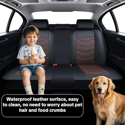 2007-2025 Car Seat Cover for Nissan Sentra, Car Seat Covers, Waterproof PU Leather, 5 Seats Full Set, Easy to Clean and Install, Wear Resistance, Protect and Upgrade Seats - color: Lite_Coffee
