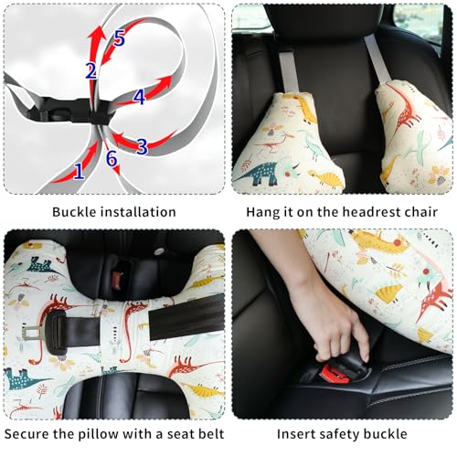 Car Pillow for Kids,H-Shape Travel Pillow for Child Sleeping Neck Shoulder Support Car Seat Pillow A Sleeping Artifact Suitable for Road Trips of Adults and Children Travel Pillow for Kids