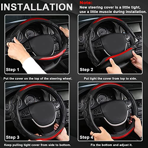 GIANT PANDA Steering Wheel Cover for Subaru Forester, Car Steering Wheel Cover for Subaru Outback and Crosstrek - Black - color: Black