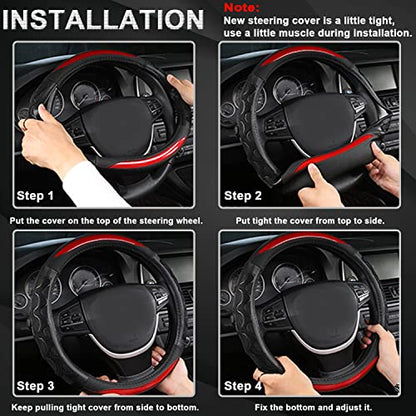 GIANT PANDA Steering Wheel Cover for Subaru Forester, Car Steering Wheel Cover for Subaru Outback and Crosstrek - Black - color: Black