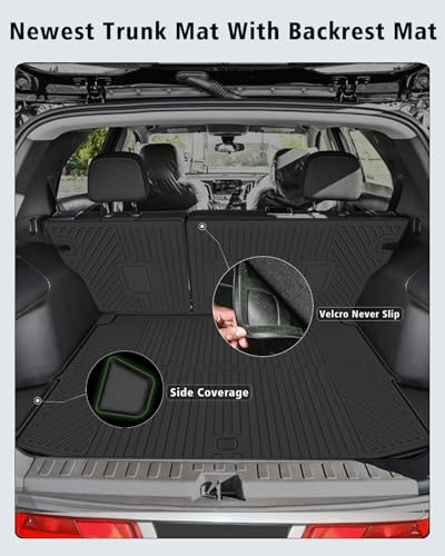 Floor Mats Custom Fit for Chevy Trailblazer FWD 2021-2025 2026 Trunk Mat with Backrest Mat All Weather TPE Cargo Liner Full Set for Chevrolet Trailblazer Accessories,Black (Upper Cargo Floor Mat) - size: For Chevy Trailblazer FWD 2021-2026