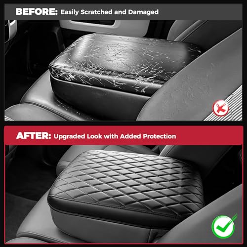 FREESOO Center Console Cover for 2002-2012 Dodge Ram 1500 2500 3500, Armrest Cushion Pad, Waterproof Faux Leather, Easy to Clean, Non-Slip & Anti-Scratch, Jump Seat Only - size: 2002-2012 Jump seat covers