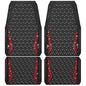 CAR PASS Bling Diamond Car Mats Rubber Floor Mats Full Set Anti-Slip 3D Rhombus Waterproof Trim to Fit Liner Universal Glitter Crystal Sparkly Shining Rhinestone Girl Women SUV Sedan Van, Black Red - color: Red Diamond