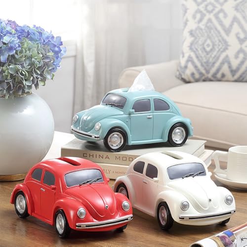 Creative Car Tissue Box Cover Cute Car Shaped Paper Container Napkin Holder Storage Case for Home Office Car Kitchen Bathroom Accessories(Blue)