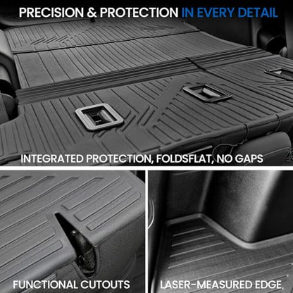 Cargo Mat with Backrest Mat for 2025-2026 Chevy Equinox(Only Gas)/GMC Terrain, All Weather TPE Trunk Cargo Mat Car Accessories for Chevrolet Equinox