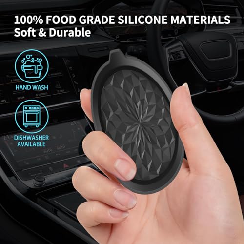 ME.FAN Car Cup Coasters [4 Pack] Silicone Cars Coasters - Universal Non-Slip Recessed Interior Accessories - Cup Holder Inserts Black - color: 4pack-black