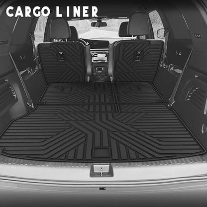 KARPAL Floor Mats for 2024 2025 2026 Chevy Traverse 7 Seats & 2025 2026 Buick Enclave 7 Seats Captain Chairs, All-Weather TPE Custom Fit Floor Liners Car Accessories - style: 2024-2026 | For Chevy Traverse | Full Set