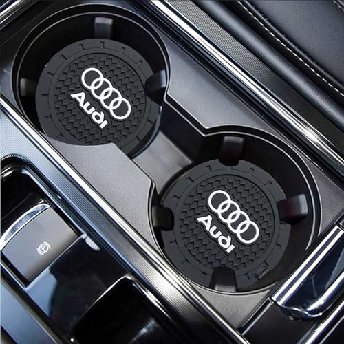TACOMA Car Cup Holder Coaster for Audi Recessed Silicone Cupholder Coaster Interior Accessories 2.75in 2Pieces Black - color: Black-02