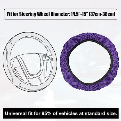 X AUTOHAUX Steering Wheel Cover Universal Elastic Stretch Antislip Breathable Microfiber Ice Silk Interior Trim Wheel Protector for Car Truck SUV Purple - color: Purple