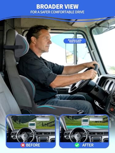 Nicecastle 3-in-1 Truck Seat Cushion Headrest Set Ergonomic Memory Foam Car Seat Cushion with Adjustable Straps Hip Back Head Support for Long Driving Semi Truck Car Office Wheelchair