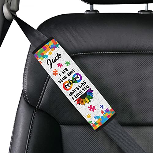 I See Your True Color Autism Awareness Seat Belt Cover for Kid Family Special Need Autistic Medical Alert Car Cushion Cover Support Autism Gift Personalized Name 33 - color: Type 4
