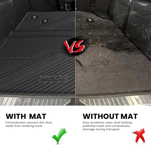 LASFIT Trunk Mat with 3rd Row Backrest Mat 2021-2026 for Chevrolet Chevy Suburban/GMC Yukon XL (Only Yukon XL, Not Fit Yukon)/Cadillac Escalade ESV (Only Escalade ESV, Not Fit Escalade) - size: Cargo for Suburban/Escalade ESV/Yukon XL 2021-2026