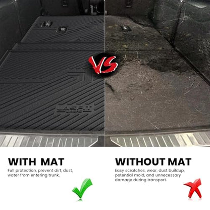 LASFIT Trunk Mat with 3rd Row Backrest Mat 2021-2026 for Chevrolet Chevy Suburban/GMC Yukon XL (Only Yukon XL, Not Fit Yukon)/Cadillac Escalade ESV (Only Escalade ESV, Not Fit Escalade) - size: Cargo for Suburban/Escalade ESV/Yukon XL 2021-2026