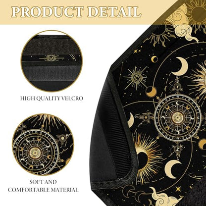 2 Pcs Seat Belt Cover for Women Men, Sun and Moon Car Seat Strap Pads for Kids, Bohemian Soft Car Seats Belt Cushion Pads for Girls and Boys Children Adults - color: Sun and Moon