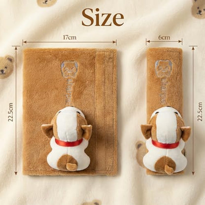 UNICOLD 2-Pack Ultra-Soft Short Plush Seatbelt Cover, Cute Animal Edition – Cloud-Like Shoulder Pad for a Comfy Ride for Adults & Kids (B-Dog) - style: B-Dog