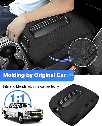Autorder Center Console Cover for 2014-2018 Chevy Silverado/GMC Sierra 1500 2500 3500 Accessories Armrest Cover Anti-Scratch Middle Console Pad Armrest Protector(ONLY for Bucket Seat!) - size: 14-18 Chevy Silverado Bucket Seat