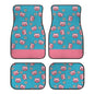 Pig Flower Blue Car Floor Mats Front & Rear Car Mats Universal Fit for SUV,Vans,sedans, Trucks,Set of 4pcs Car Carpet - color: Pig Flower Blue