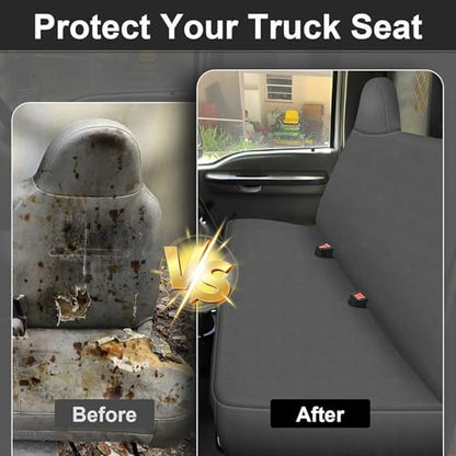 Front Bench Seat Cover Compatible with 1999-2007 Ford F250/F350/F450/F550 Work Truck with Front Solid Bench Seat,Premium Neoprene with Composite Soft Foam Lining Breathable Seat Cover Cushion