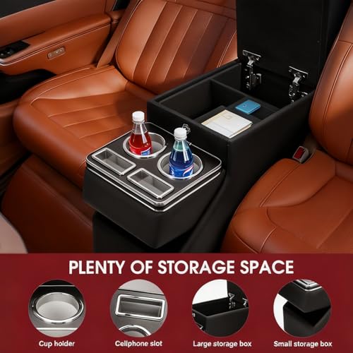 Truck Center Console Organizer Between Seat for Minivans, SUVs, Middle Van Bench Organizer for Floor Console Organizer Storage Box with Locking Design - size: 24 Locking Design