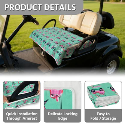 Golf Cart Seat Covers, Universal Golf Cart Seat Towel Blanket for Yamaha, EZGO, Club Car, Icon and More 2-Seat Carts, 100% Microfiber Keeps Seat Comfortable and Clean - color: teal