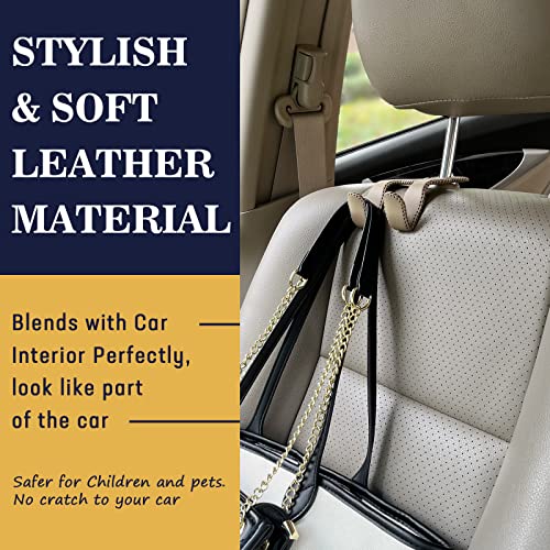 Upgraded Headrest Hooks for Purses and Bags, 2 in 1 Car Back Seat Head Rest Hanger Matching Cars Interior Genuine Leather Vehicle Storage Holder Hook, 1 Pack, Gray - color: Style B - Gray 1 Pack