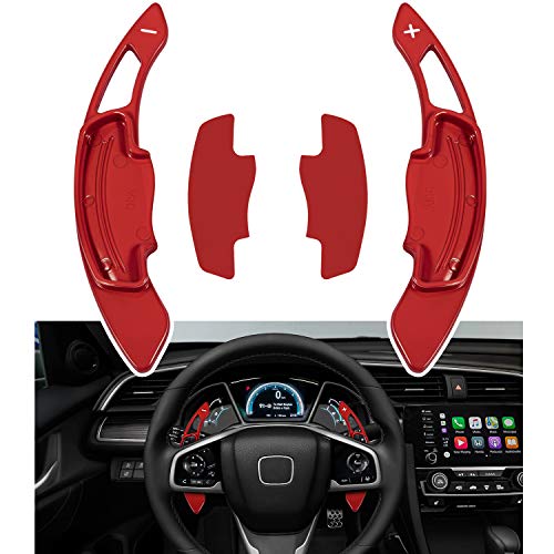 Red Sports Aluminum Steering Wheel Paddle Shifter Extension Cover trim interior Accessories for Honda Accord Civic Insight CR-V - color: red