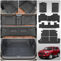 Floor Mats Compatible with 2013-2024 Toyota 4 Runner 7 Seat Cargo Liner Trunk Liner Back Seat Protectors 2023 4Runner Accessories (Fit 7 Seat, Floor Mats+Cargo Mat+3rd Row Backrest Mats) - style: For Toyota 4Runner 7-Seater | 2013-2024