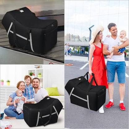 Infant Car Seat Travel Bag for Airplane Compatible with All Nuna Pipa Car Seat and Base,Chicco KeyFit 30 and Base, Padded Car Seat Bags for Air Travel,Car Seat Gate Check Bag with Side Pocket, Black - color: Black