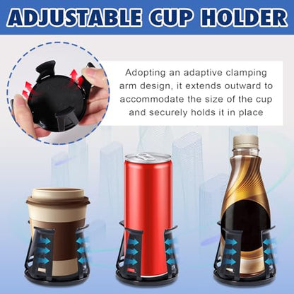 2PCS Cup Holder Inserts for Car, Adjustable Automotive Cups Holders Expander Accessories for Sedan,Truck, SUV (Black)