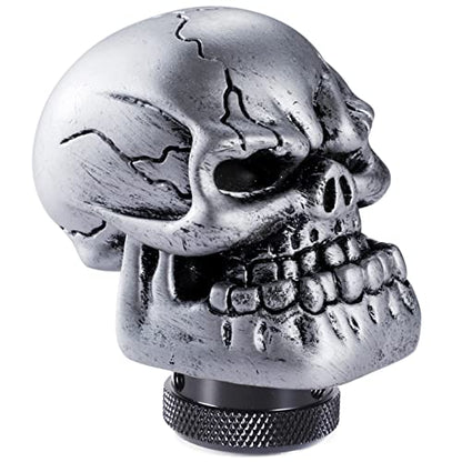 Skeleton Shifter Knobs Skull Gear Lever Handle Car Shift Head Fit Most Manual Automatic Transmission Vehicles, Silver - color: Silver