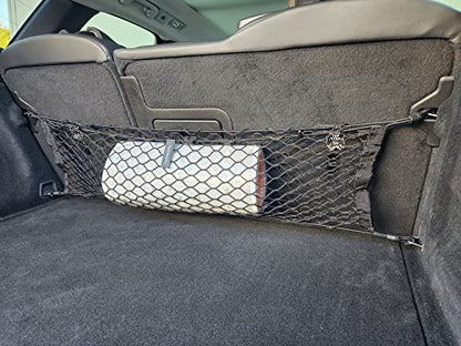 Back Seat Style Automotive Elastic Trunk Mesh Cargo Net for Volvo XC60 2017-2025 - Premium Trunk Organizer and Storage - Luggage Net for Crossover- Best Car Organizer for Volvo XC 60