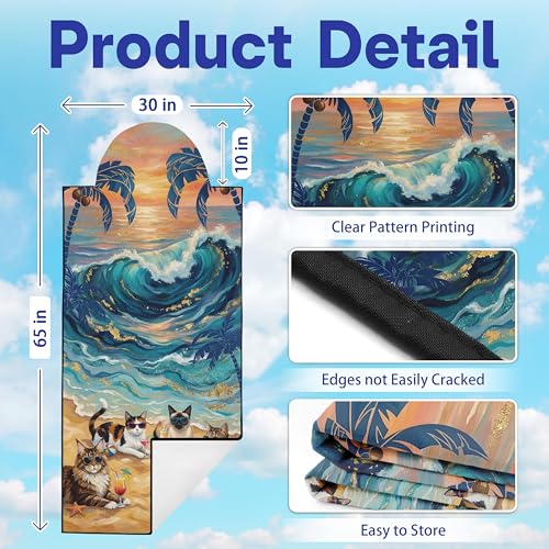 2 Pack Car Seat Towel Covers, Sweat-Proof Microfiber Seat Protectors for Gym, Running, Beach & Workout, Breathable Quick-Dry, Machine Washable, Ocean Cat Beach Print, Universal Fit - color: Ocean Cat Beach