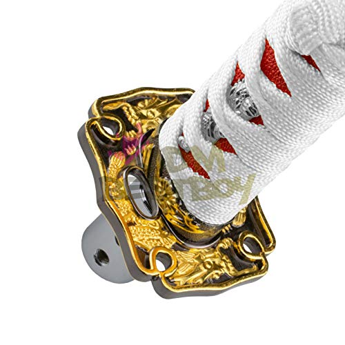 JDMBESTBOY Samurai Sword White Red Shift Knob Shifter Alloy Katana Adapters Universal 20cm - color: White Red, size: 20cm