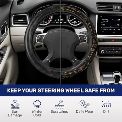 GENANY Dungeon Daddy Steering Wheel Cover, Non Slip Polyester Car Wheel Protector for Car SUV Truck, Universal 15 Inch - color: Dungeon Daddy